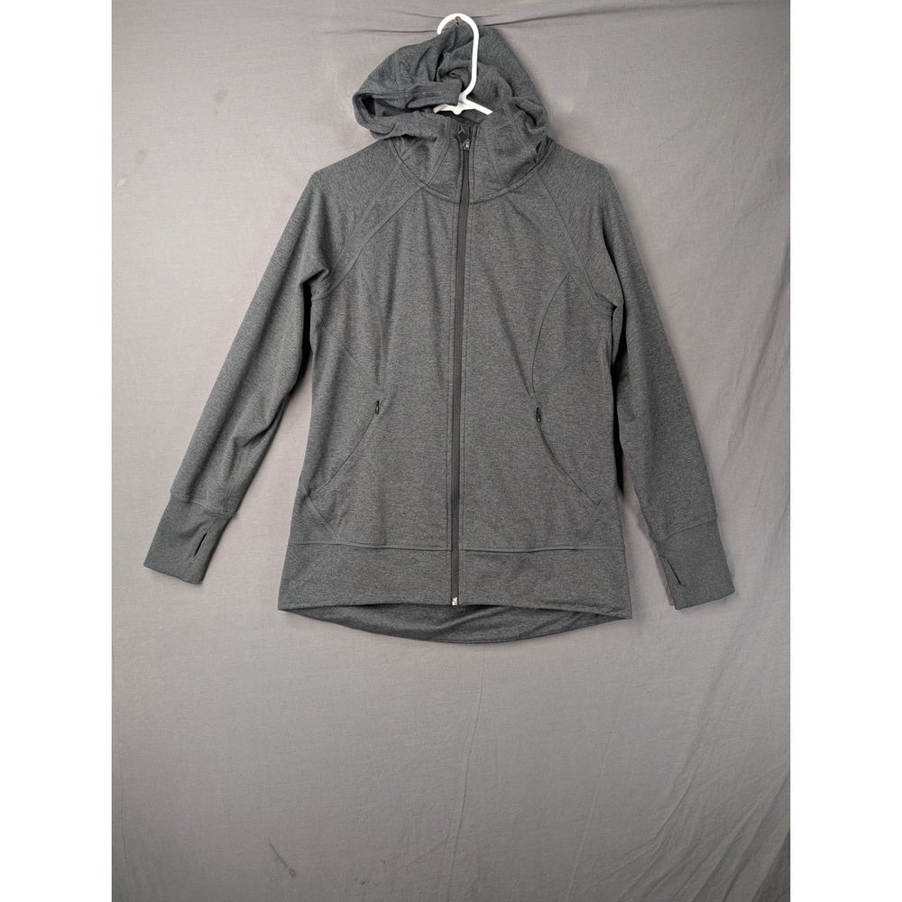 Eddie Bauer Womens Gray Full Zip Hooded Sweatshirt Jacket Size M